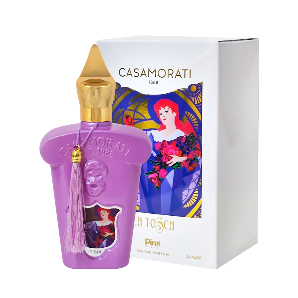 ادوپرفیوم زنانه پینک ویژوآل Pink مدل کازاموراتی لاتوسکا Casamorati La Tosca حجم 100 میلی لیتر طرح مارک